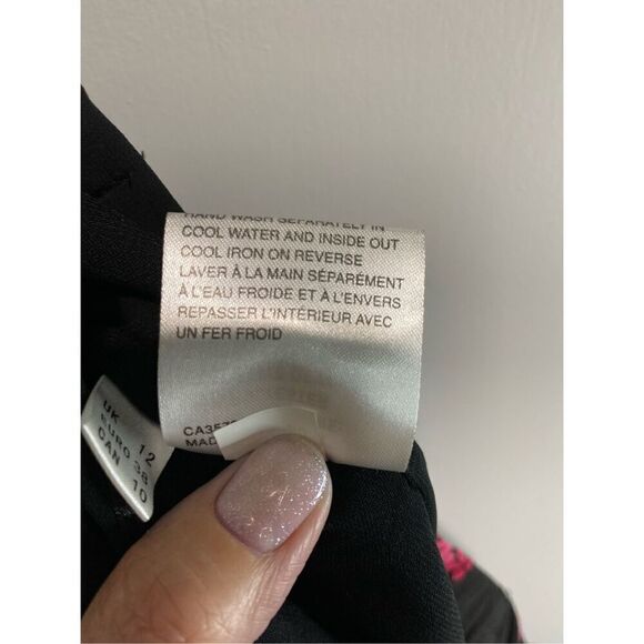 Size 10, Jacques Vert black tulip style skirt with pink flowers. 15” waist. - Picture 8 of 8